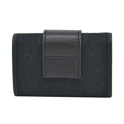 Gucci Gucci 6 Consecutive Key Case Gg Black X Gold Canvas Leather Metal Material Holder