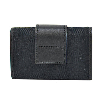 Gucci Gucci 6 Consecutive Key Case Gg Black X Gold Canvas Leather Metal Material Holder
