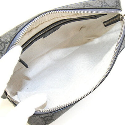 Gucci Clutch Bag Offdia Gg Pouch 760245 Gray Pvc Leather Second Supreme