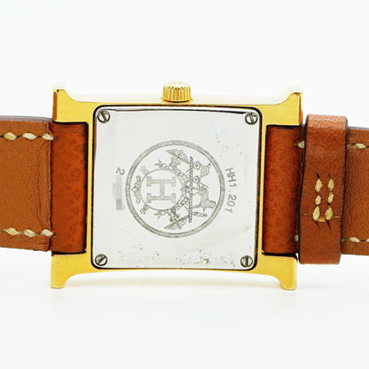 Herms H Watch Hh1.201 White Dial