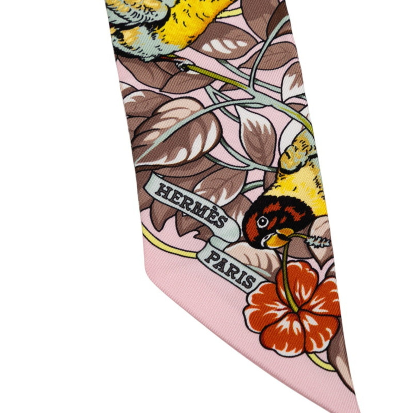 Hermes Herms Twilly Jungle Love Scarf/Muffler In Pink