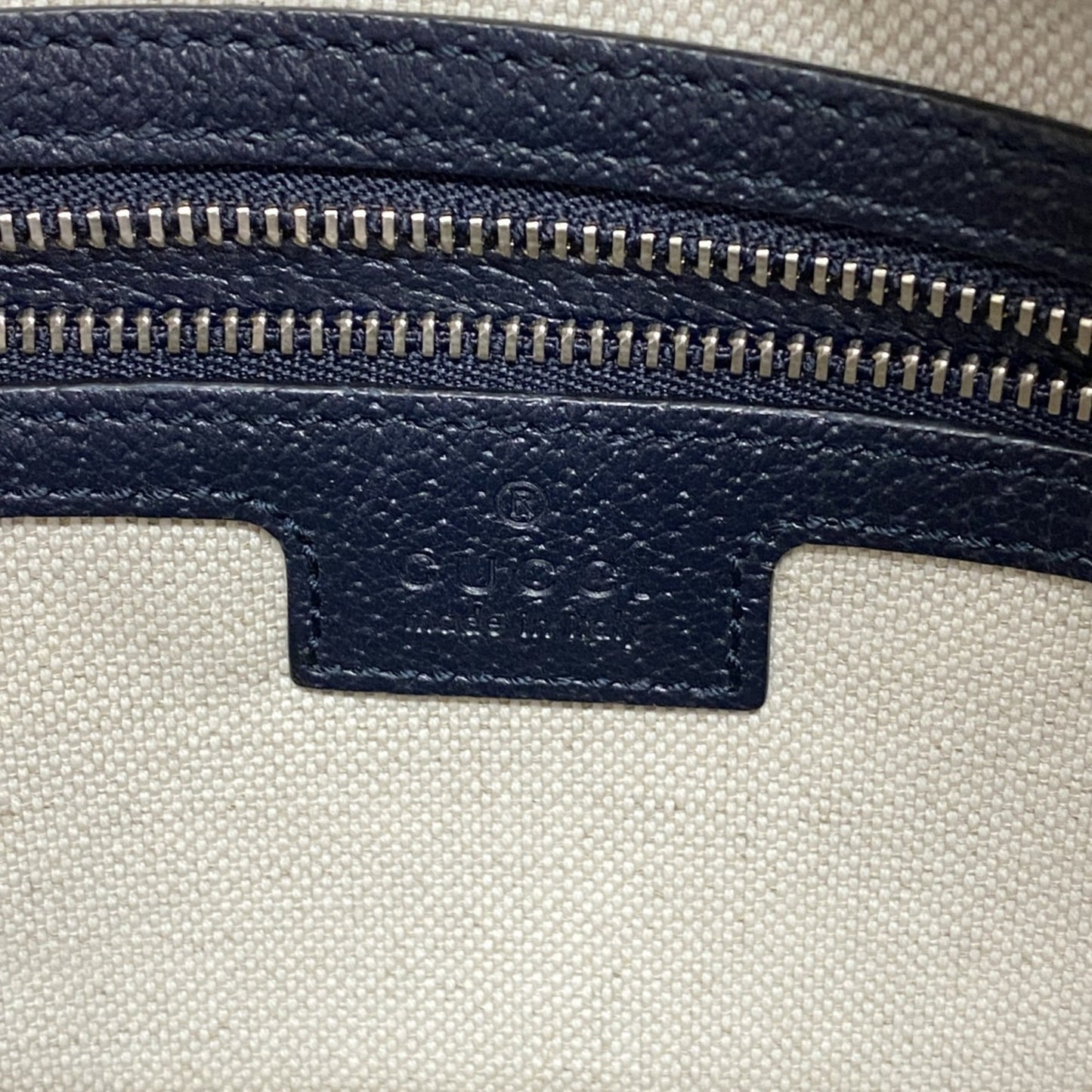 Gucci Gg Supreme Sherry Line Shoulder Bag 702823 Navy