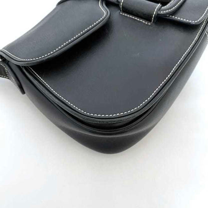 Salvatore Ferragamo Bag Ec-21595 Black Bk-21 3764 Leather Flap
