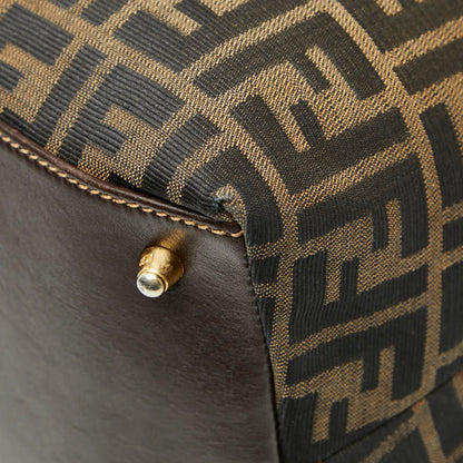 Fendi Zucca Handbag Tote Bag Brown Canvas