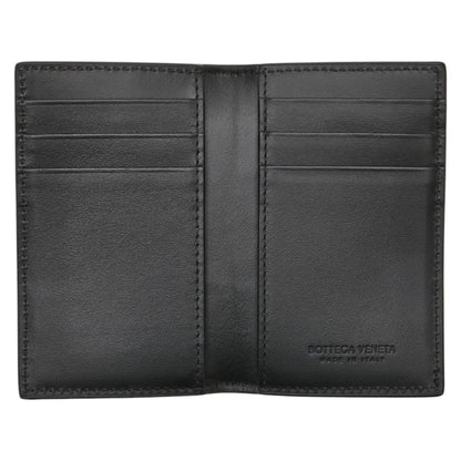 Bottega Veneta Maxi Intrecciato Cassette Business Card Case/Card Case/Pass Case In Black Leather