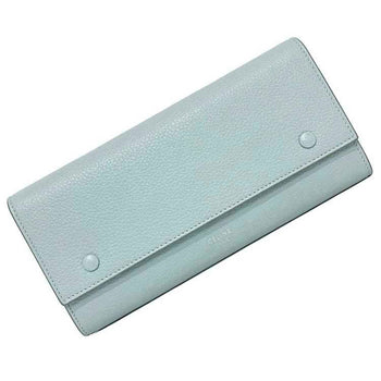 Celine Bifold Long Wallet Large Flap Multi-Function Light Blue 101673Au8 05Fr Leather Grain