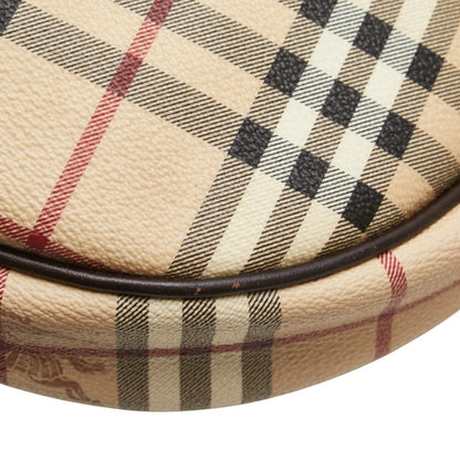 Burberry Nova Check One-Shoulder Bag Handbag Beige Brown Pvc Leather