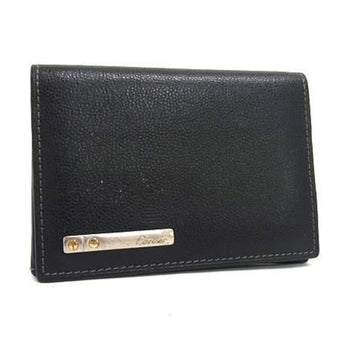 Cartier Santos Card Case - Black Leather