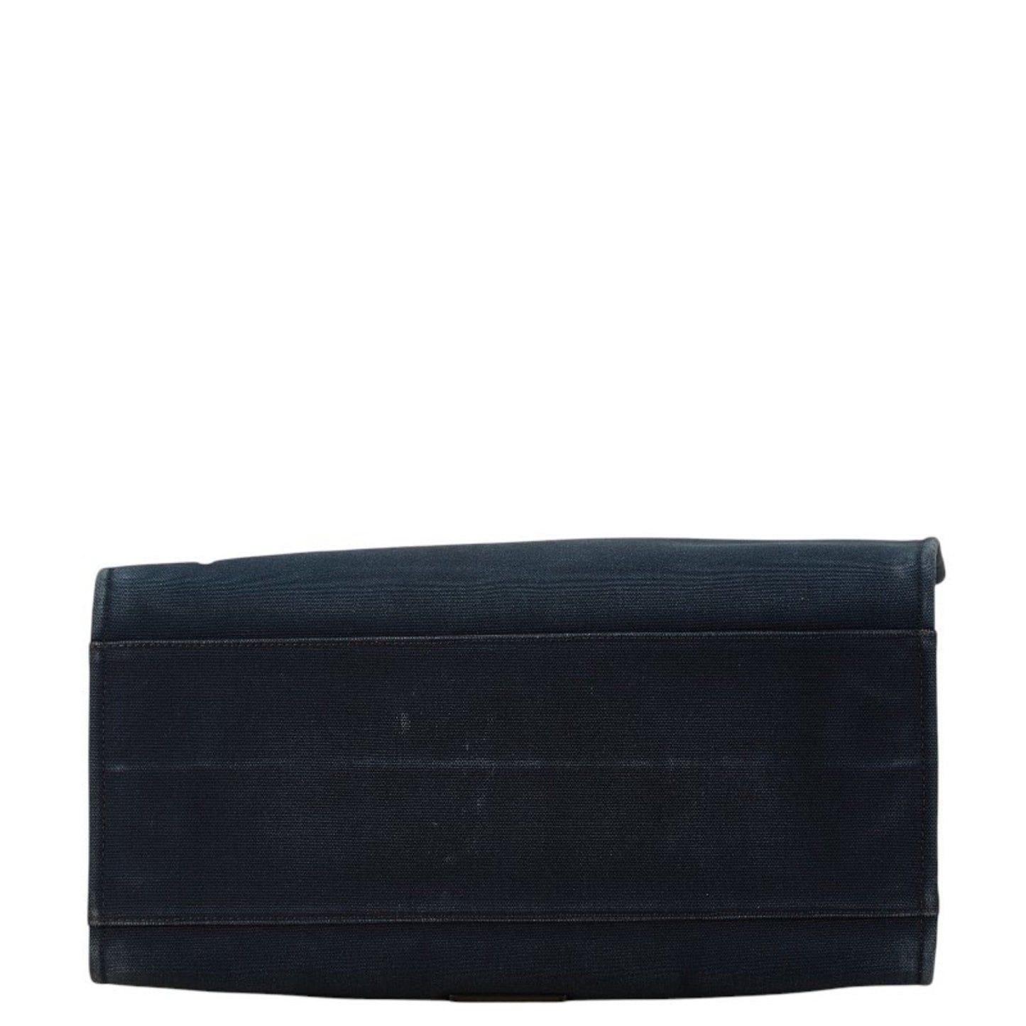 Versace Handbag Tote Bag Navy Canvas Leather