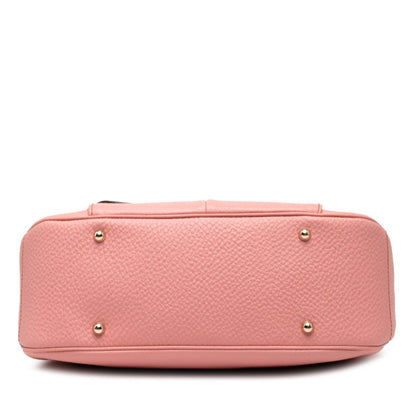 Gucci Bamboo One-Shoulder Bag Handbag 137383 Pink Brown Leather