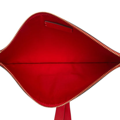 Valentino Garavani V-Ring Clutch Bag In Red Leather