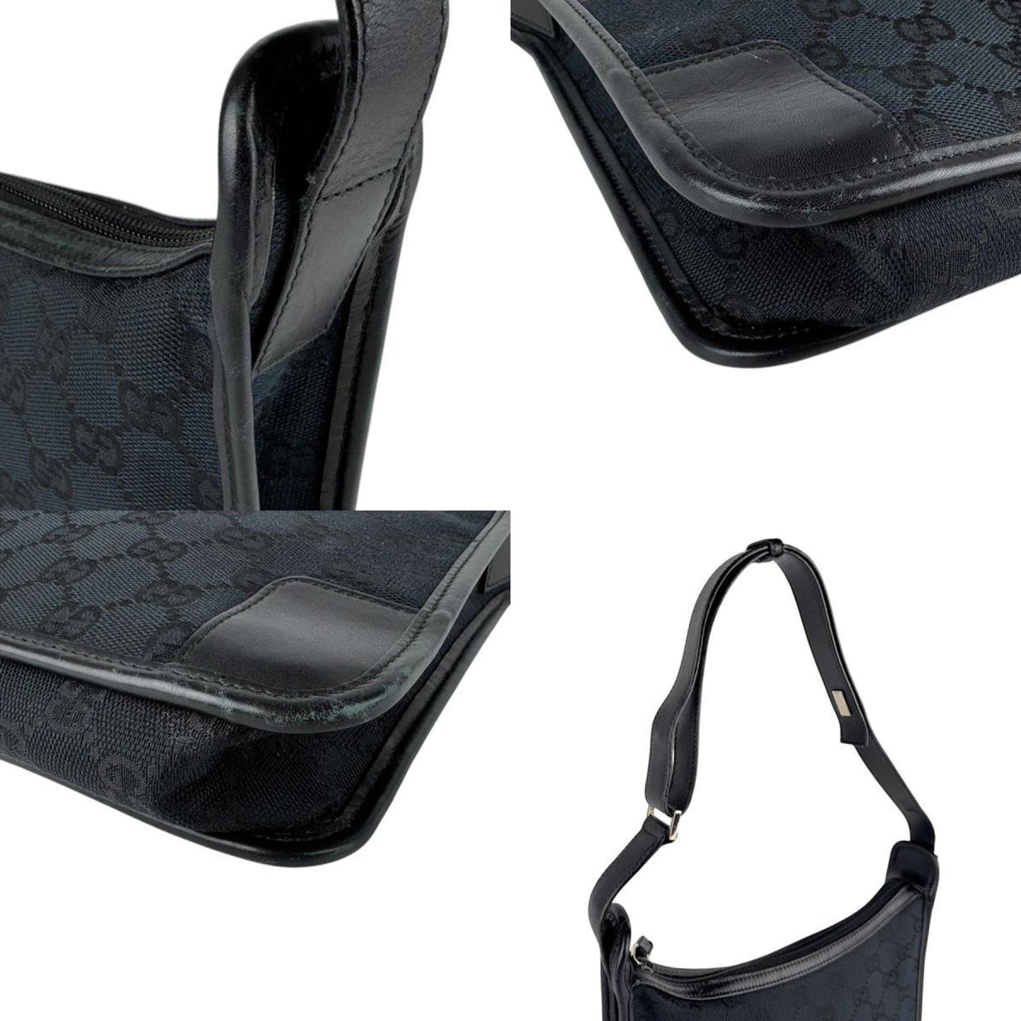 Gucci Gg Canvas Leather Shoulder Bag