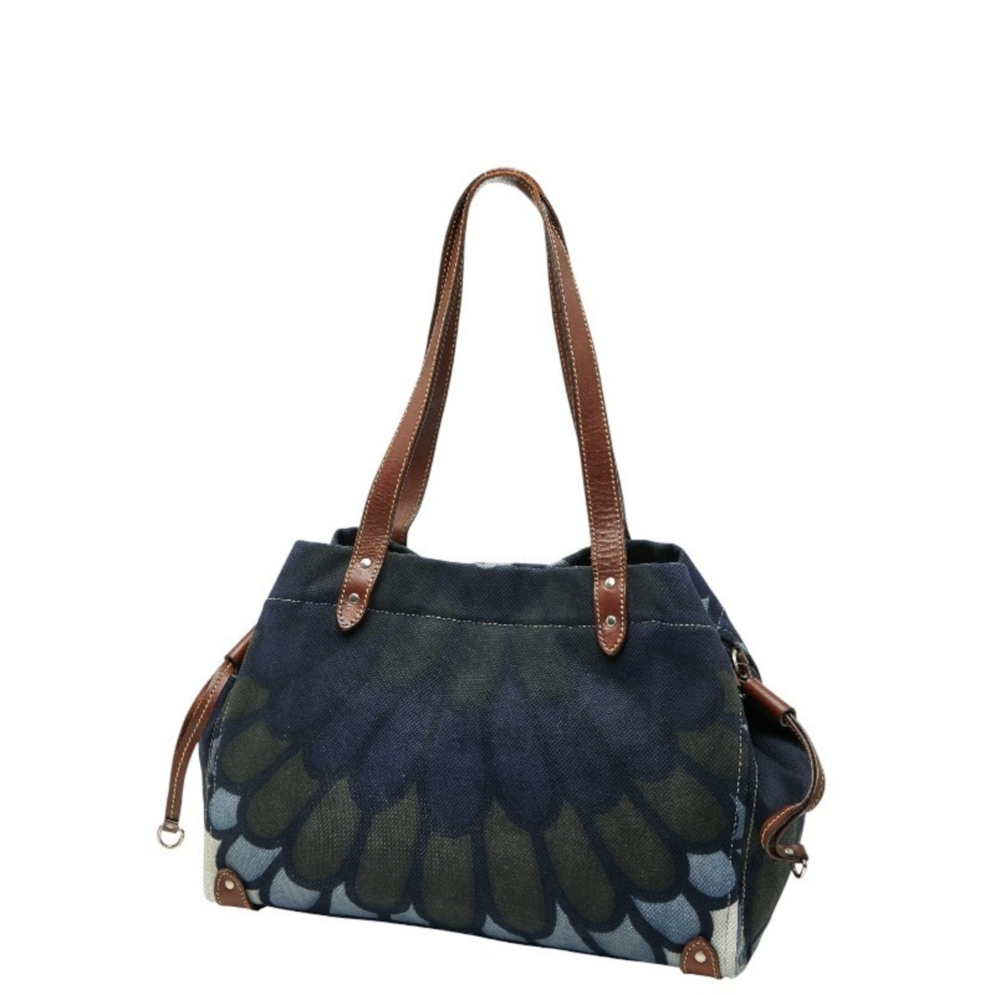 Miu Miu Miu Logo Flower Hana Handbag Tote Bag In Navy