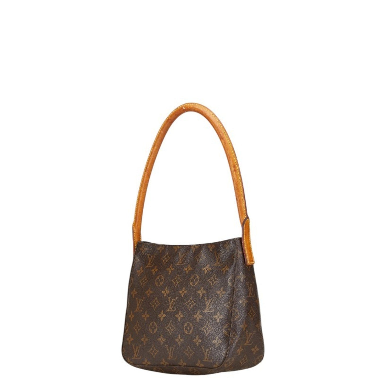 Louis Vuitton Monogram Looping Mm Bag Handbag M51146 Brown Pvc Leather