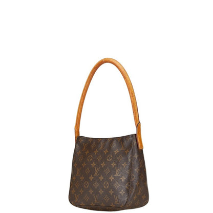 Louis Vuitton Monogram Looping Mm Bag Handbag M51146 Brown Pvc Leather