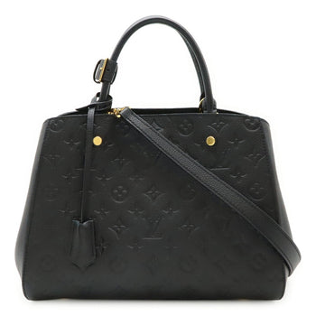 Louis Vuitton Monogram Empreinte Montaigne Mm Handbag/Shoulder Bag In Noir And Black