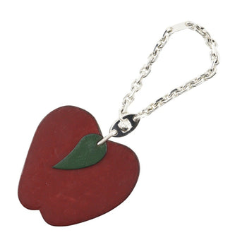 Hermes Hermes Apple Motif Charm Keychain Bag Leather Red
