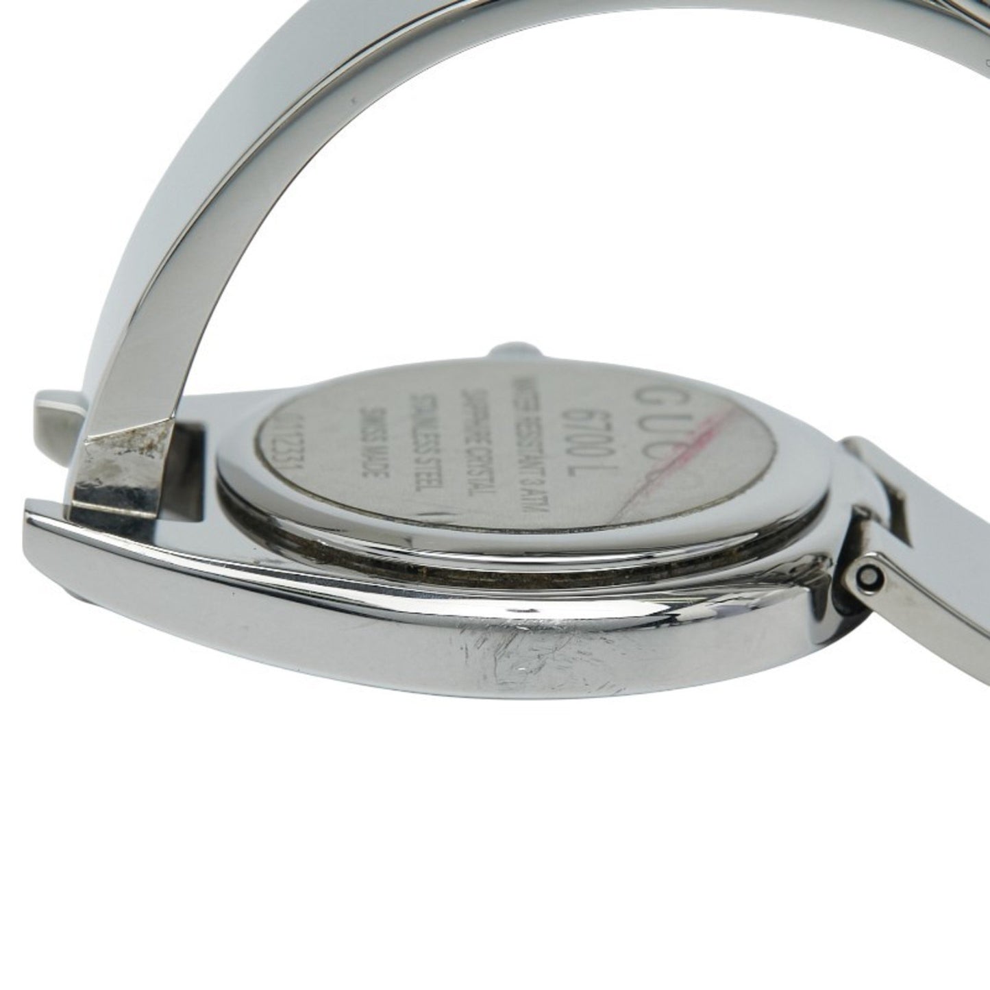 Gucci Bangle Watch 6700L Quartz Black Dial Stainless Steel