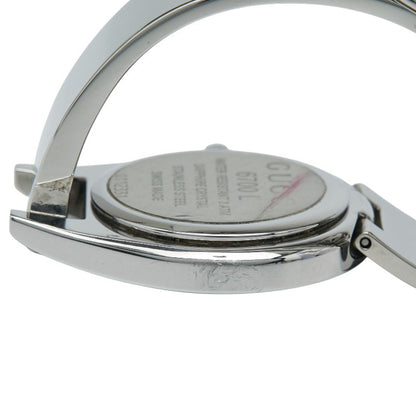 Gucci Bangle Watch 6700L Quartz Black Dial Stainless Steel