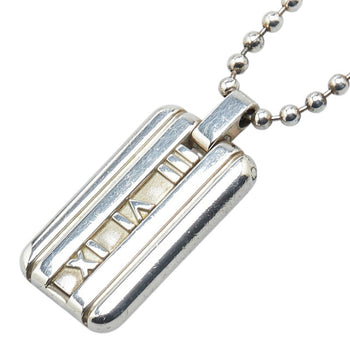 Tiffany Atlas Plate Ball Chain Necklace Sv925 Silver