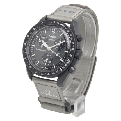 Omega X Swatch Moonswatch Mission To Mercury Watch So33A100 Quartz Movement Gray Dial Ceramic Nylon
