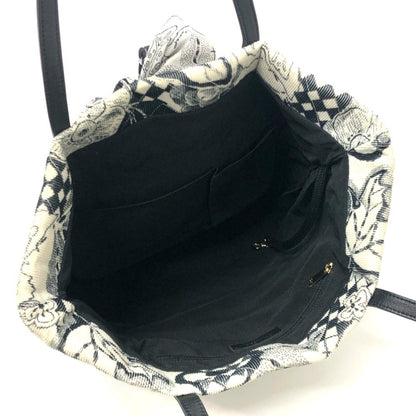 Chanel Camellia Bag Chevron Corduroy Shoulder Ribbon Handbag Tote Canvas