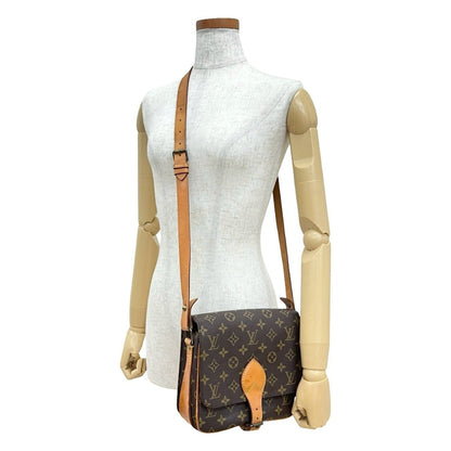 Louis Vuitton Vintage Saint-Cloud Monogram Leather Shoulder Bag/Pochette/Sacoche Brown 36278
