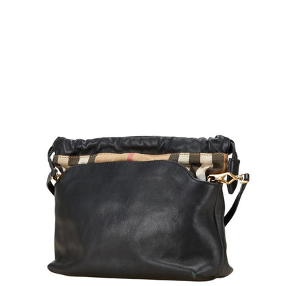 Burberry Nova Check Crossbody Shoulder Bag In Black