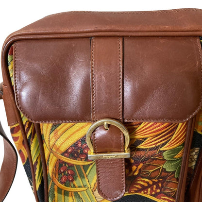 Salvatore Ferragamo Botanical Leather Combination Shoulder Bag