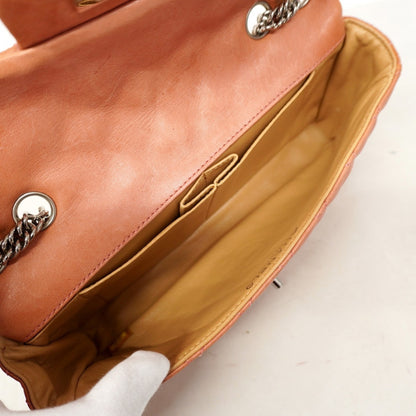 Chanel Shoulder Bag Matelasse W Chain Lambskin Pink