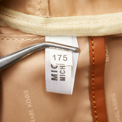 Michael Kors Patterned Backpack White Brown Pvc Leather