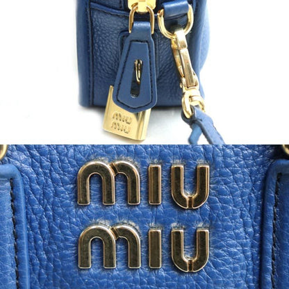 Miumiu Miu 2-Way Shoulder Bag Blue 5Bb123 2F57 F0016