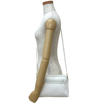 Gucci Old Gucci Micro Gg Leather Shoulder Bag/Pochette/Sacoche In White 38183