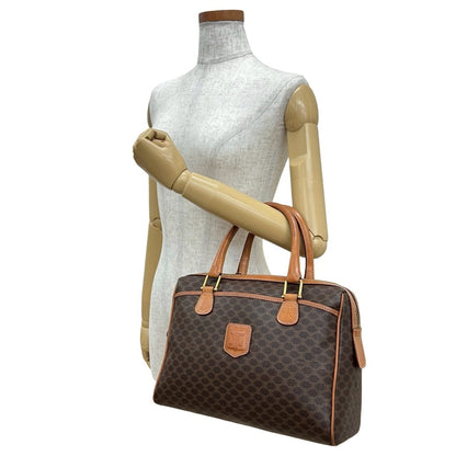 Celine Vintage Macadam Blason Triomphe Leather Handbag/Mini Boston Bag