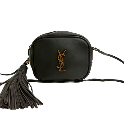 Yves Saint Laurent Saint Laurent Paris Ysl Logo Tassel Leather Mini Shoulder Bag/Pochette In Brown