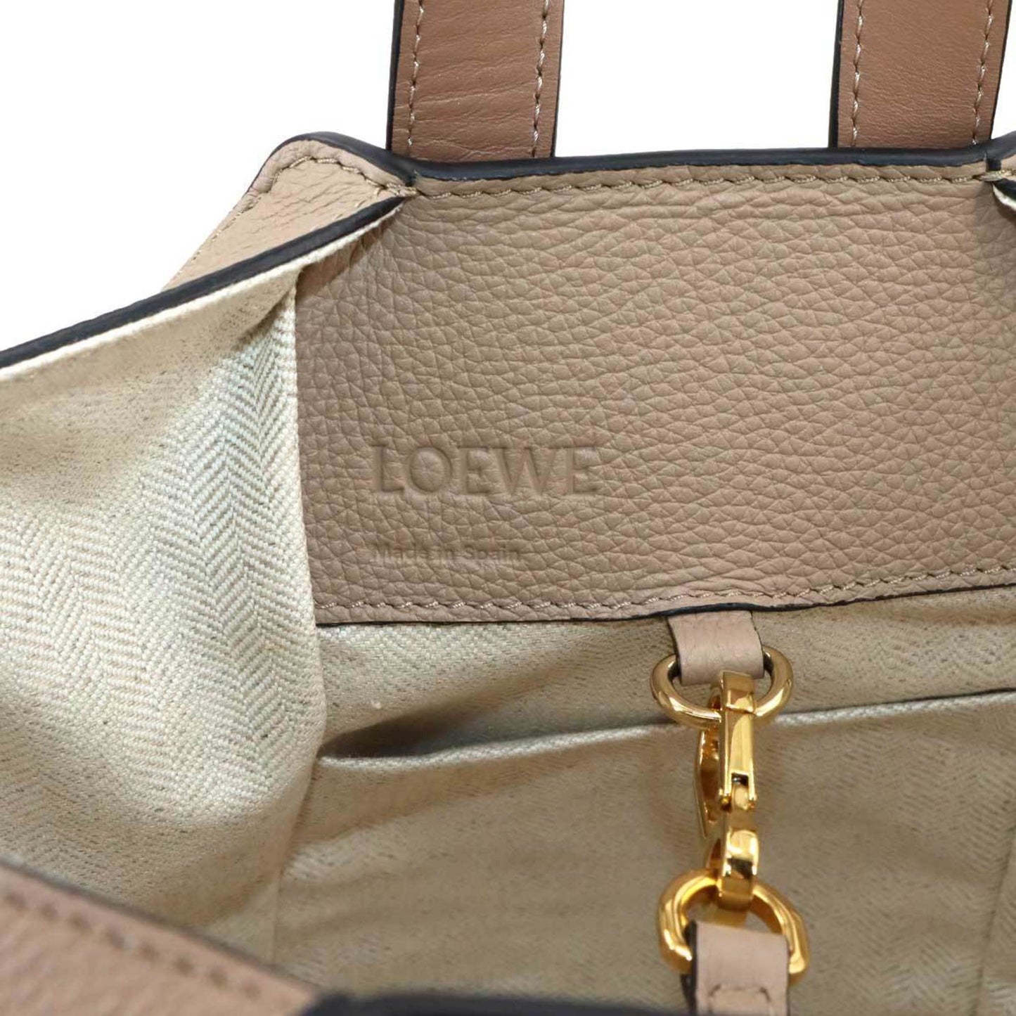 Loewe Hammock Compact 2-Way Hand/Shoulder Bag In Beige Leather