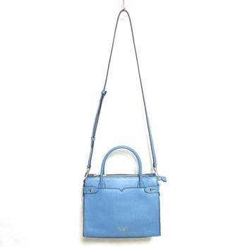 Kate Spade Classic Medium Satchel Leather 2Way Handbag Shoulder Bag Blue