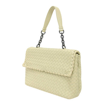 Bottega Veneta Beige Olympia Intrecciato Shoulder Bag Olimpia Intrecciato Flap Chain Mesh Lambskin