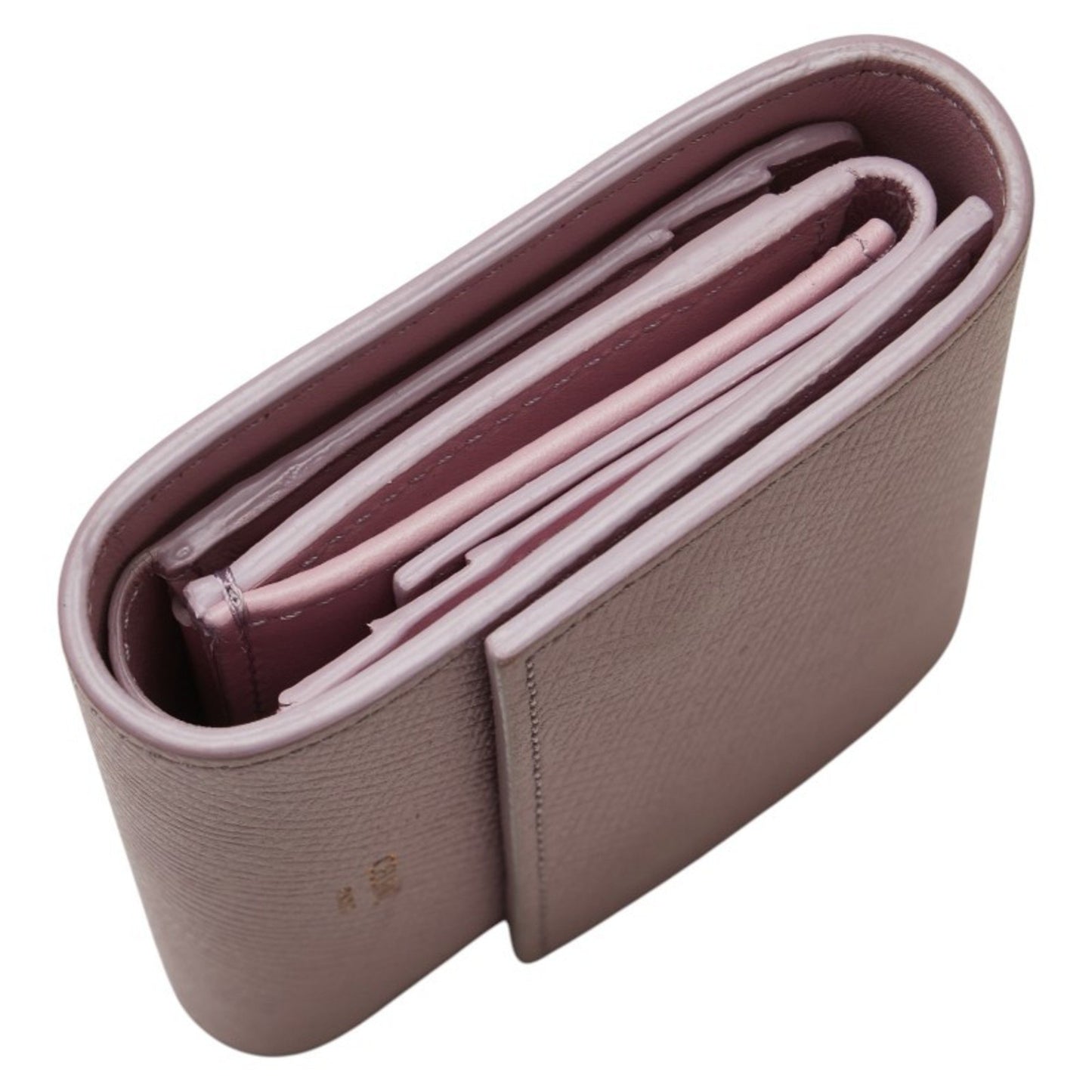 Celine Small Trifold Wallet In Pink Leather