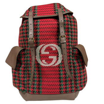Gucci Houndstooth & Stripe Backpack/Daypack In Wool (625939)