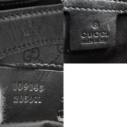 Gucci Shoulder Bag Gg Canvas Leather Black