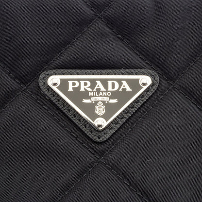 Prada Quilted Chain Tote Bag 1Bg740 Nylon | Leather Black