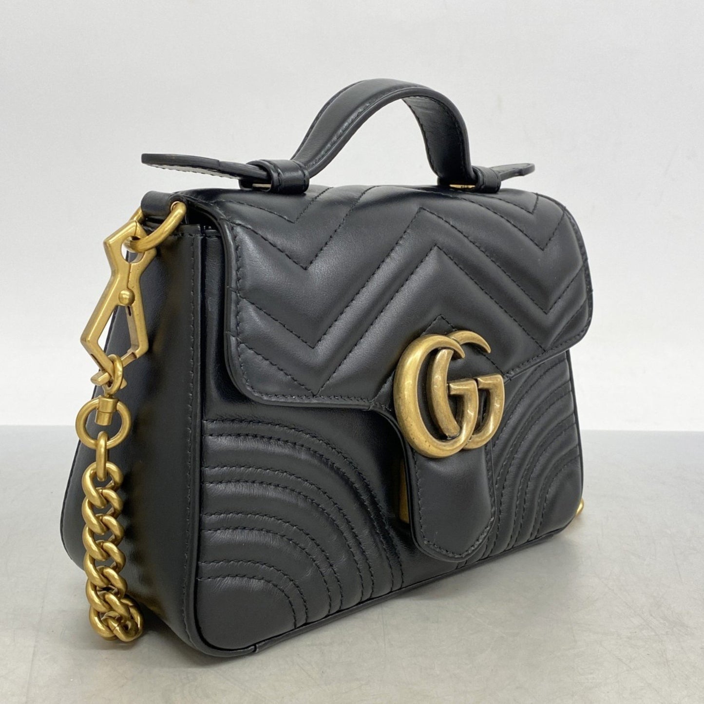 Gucci Gg Marmont Shoulder Bag 547260 Leather Black