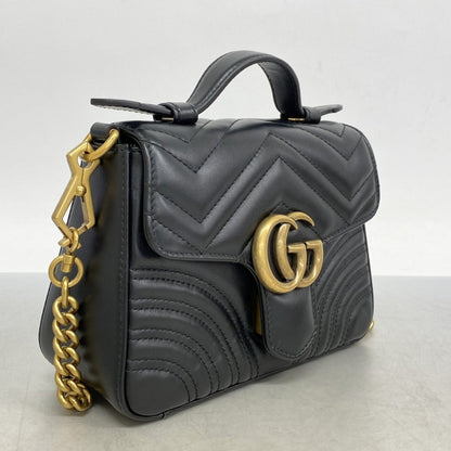 Gucci Gg Marmont Shoulder Bag 547260 Leather Black