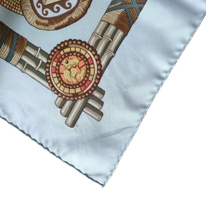 Hermes Huaca Piru Sacred Peru Carr 90 Large Silk Scarf/Muffler Multicolor