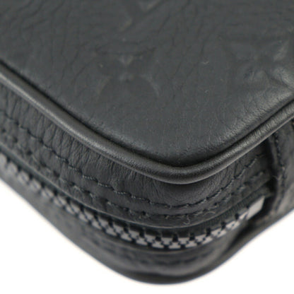 Louis Vuitton Utility Side Bag Shoulder M53298 Taurillon Leather Black Orange Body Pouch Vuitton