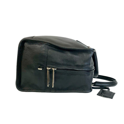 Loewe Amazona 36 Anagram Logo Engraved Leather Handbag/Mini Boston Bag Black 67688