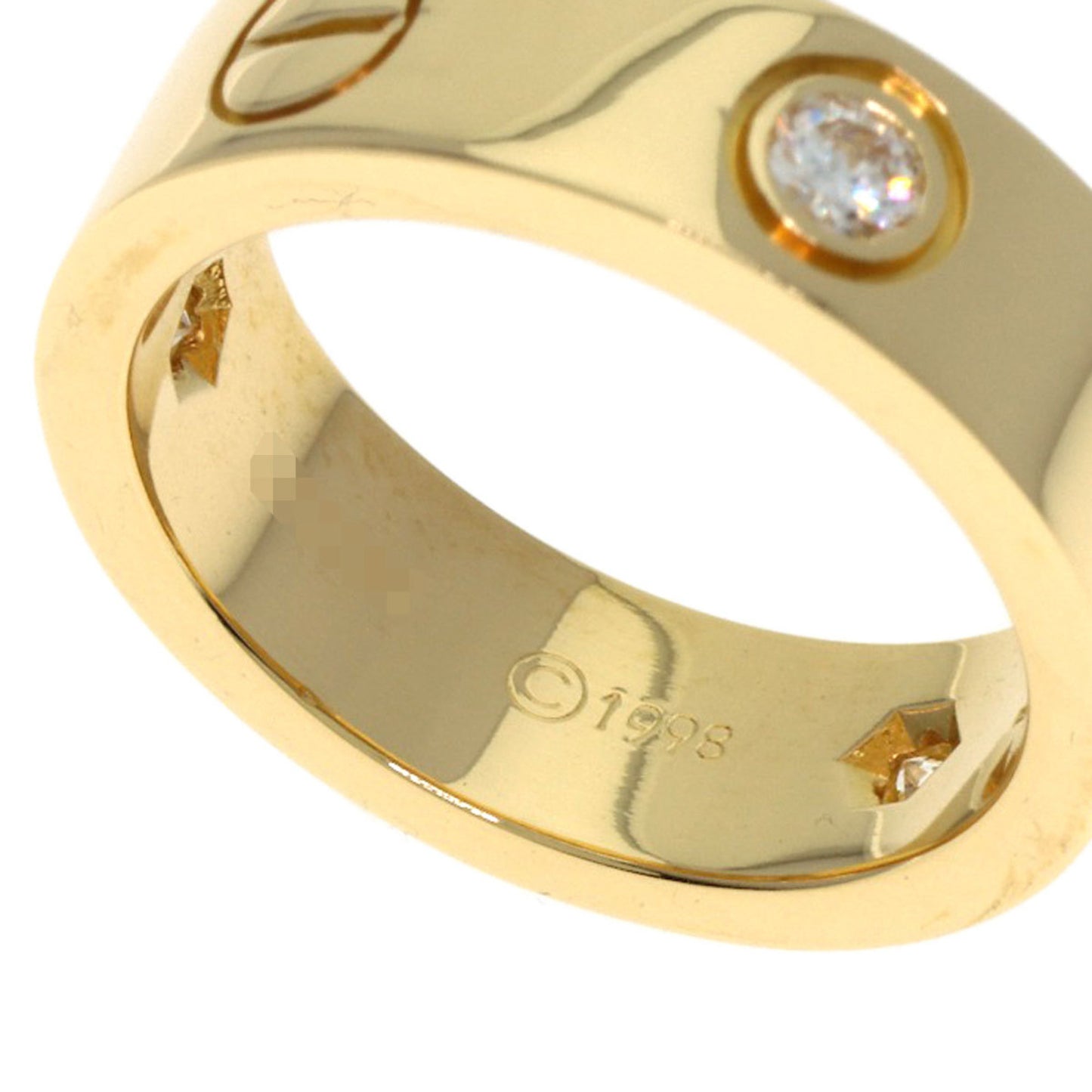 Cartier Love Ring Half Diamond #47 18K Yellow Gold