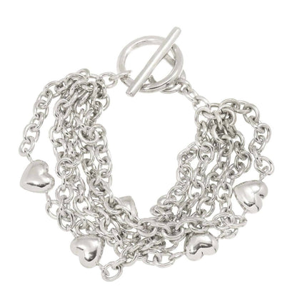 Tiffany & Co. Heart Chain Bracelet 16.5Cm Sv Silver 925 5-Row