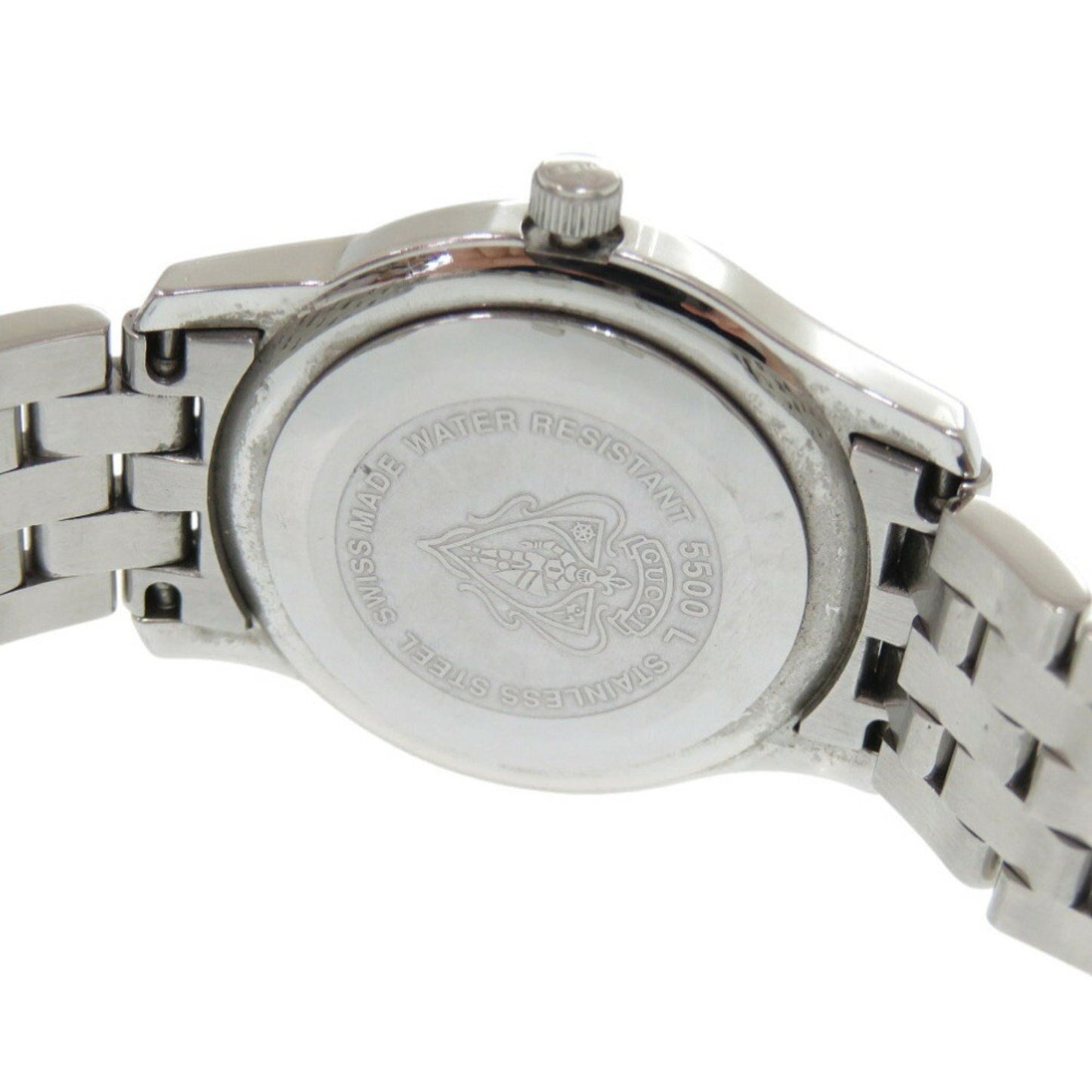 Gucci 5500L Stainless Steel Black Silver Dial Quartz Watch 1491Gucci